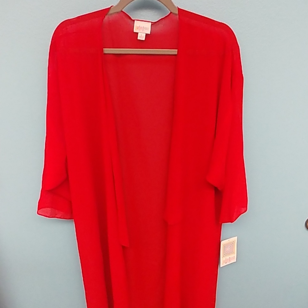 NWT LuLaRoe large Shirley. Red chiffon.